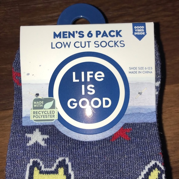 Life Is Good Mens 6 Pack Low Cut Socks Fits Shoe Size 6-12.5 NWT - Picture 3 of 11